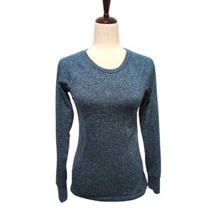 Eddie Bauer Women's Blue Long Sleeve Top Fleece Lined Outdoor Active Shirt Small